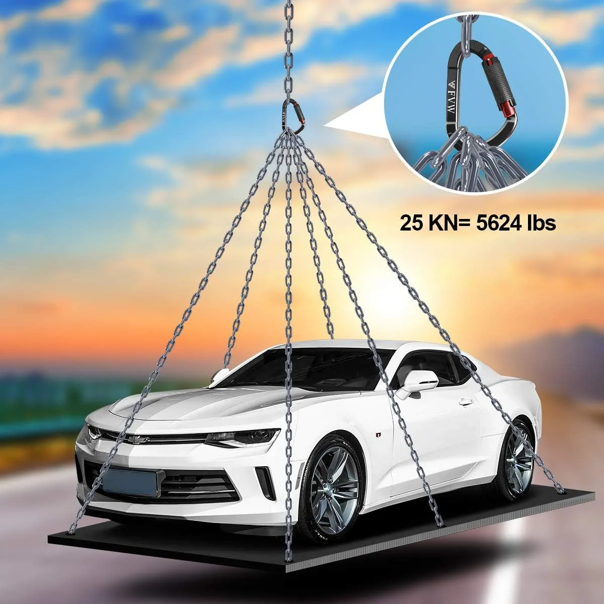FVW Auto Locking Rock Climbing Carabiner Clips,Professional 25KN (5620 lbs) Heavy Duty Caribeaners for Rappelling Swing Rescue & Gym etc, Large D-Shaped Carabiners