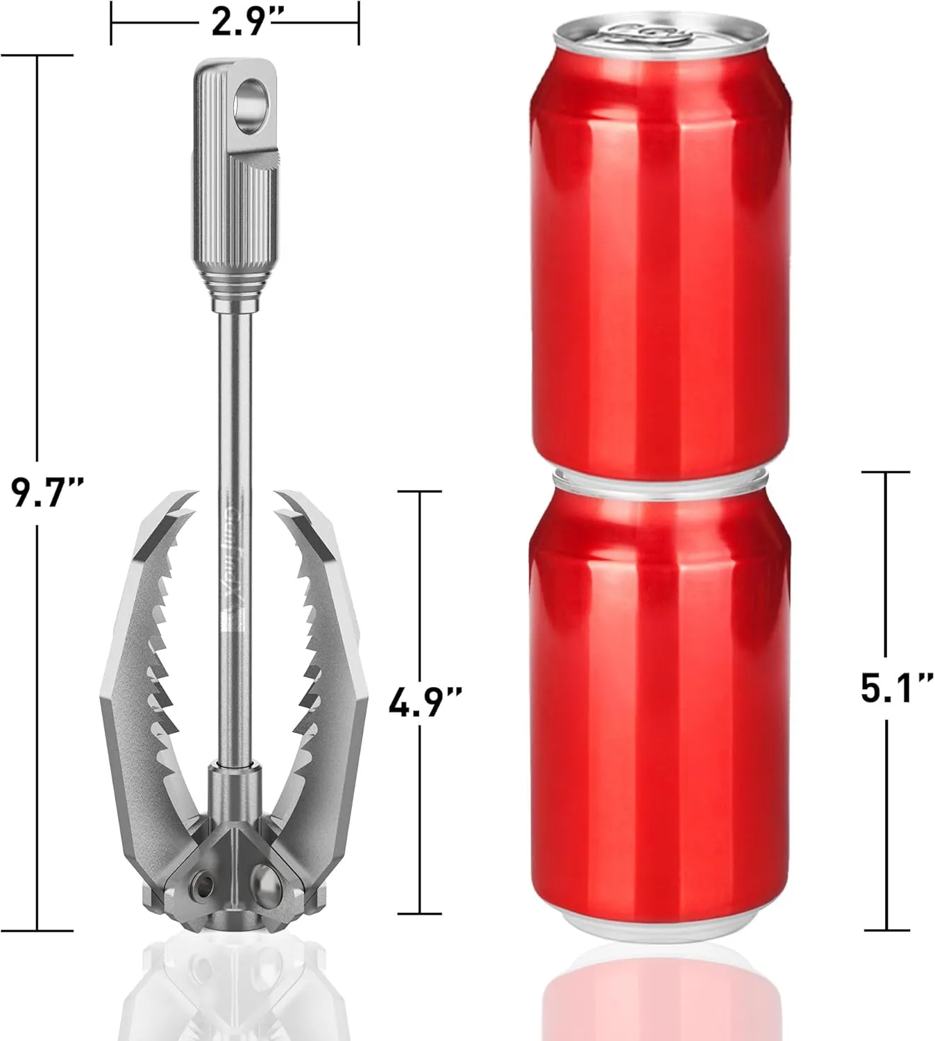 GanFindX PRO Grappling Hook, Heavy Duty | Folding 4-Claw Survival Claw, Multi-Purpose SUS Sawtooth Hook for Outdoor Camping Hiking Tree Rock Mountain Climbing (Grappling Hooks W/Rope)