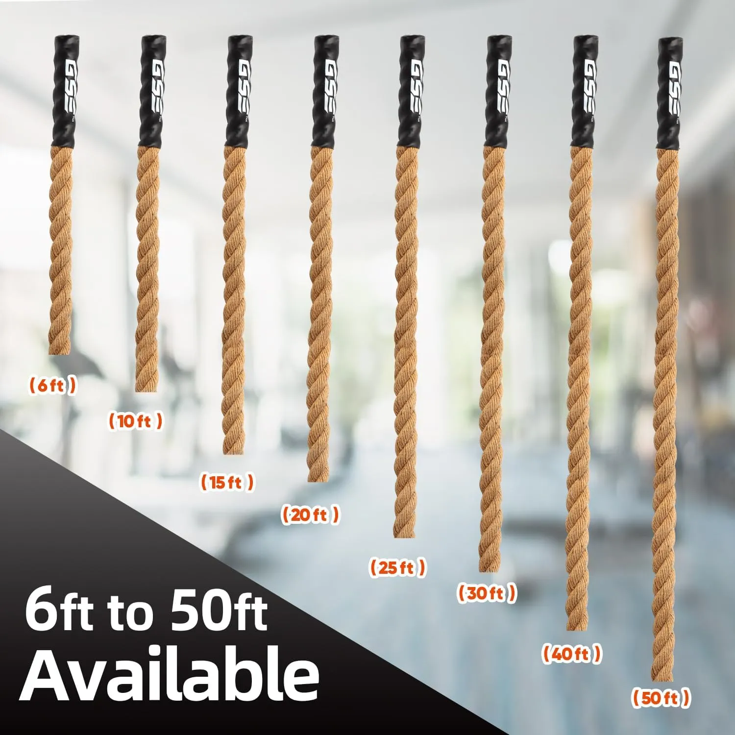 GSE Games & Sports Expert Gym Sisal Climbing Rope, Heavy Workout Rope for Indoor/Outdoor Workouts, Great for Climbing Exercises, Strength Training - 6,10,15,20,25,30,40,50 Feet Lengths Available