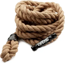 GSE Games & Sports Expert Gym Sisal Climbing Rope, Heavy Workout Rope for Indoor/Outdoor Workouts, Great for Climbing Exercises, Strength Training - 6,10,15,20,25,30,40,50 Feet Lengths Available