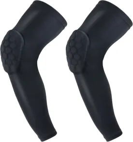 GUOZI Arm Elbow Sleeves [2 Pack], Honeycomb Crashproof Arm Elbow Pads for Youth Adult Sports Football Basketball Volleyball