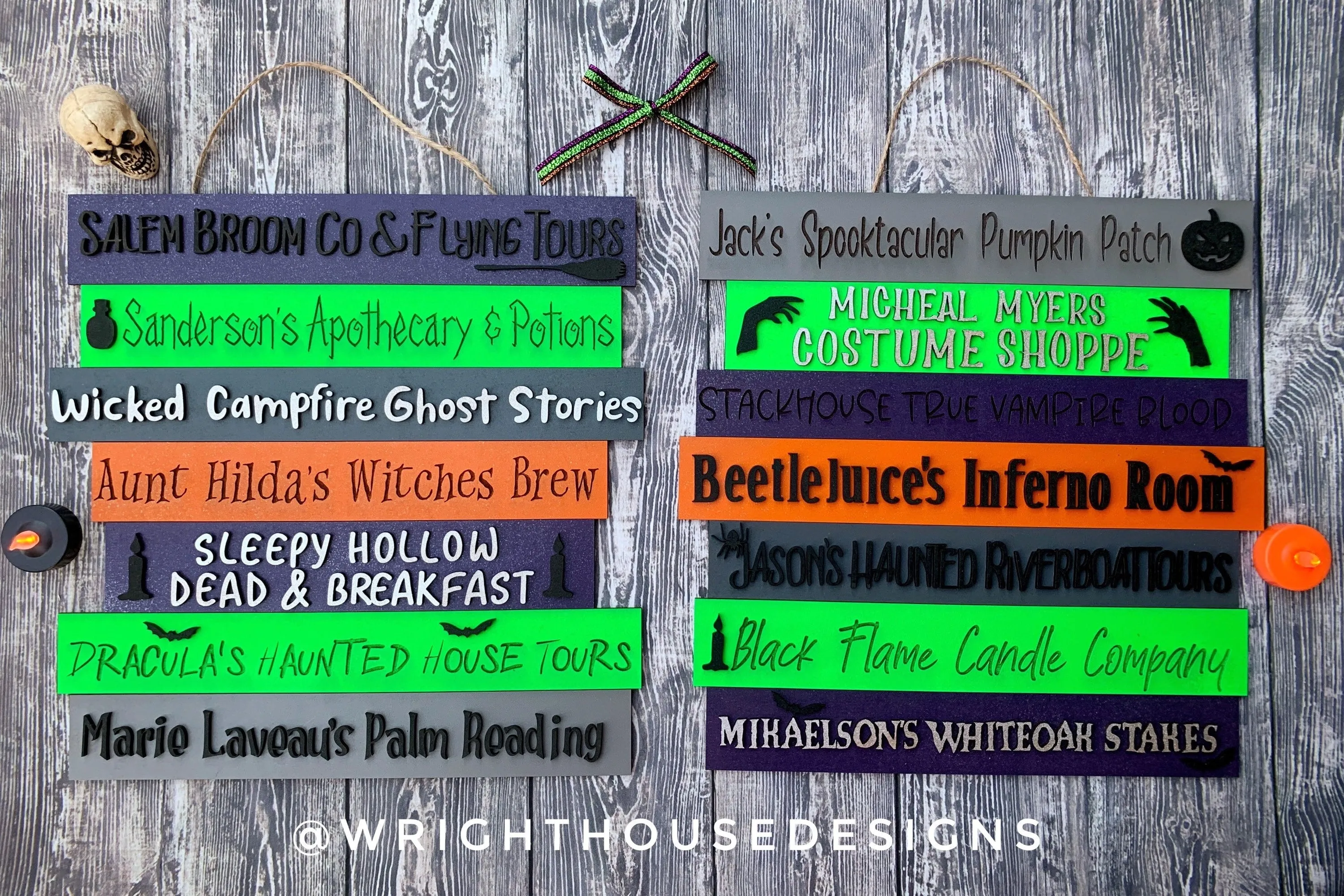 Halloween Horror Street Post Stacked Sign Bundle - Seasonal Wall Decor and DIY Kits - Cut File For Glowforge Lasers - Digital SVG File