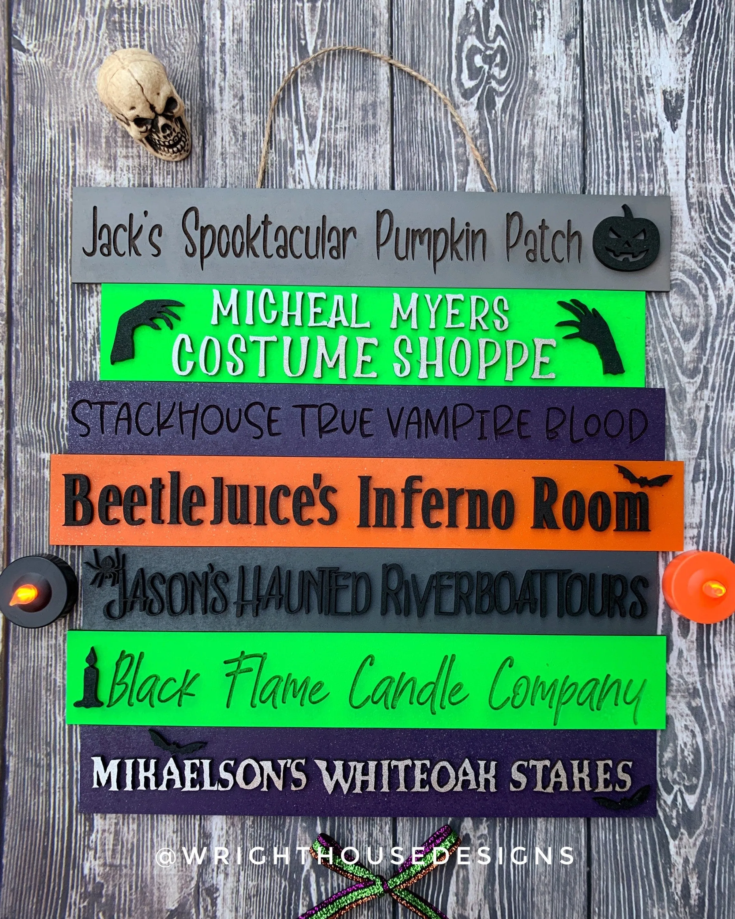Halloween Horror Street Post Stacked Sign Bundle - Seasonal Wall Decor and DIY Kits - Cut File For Glowforge Lasers - Digital SVG File