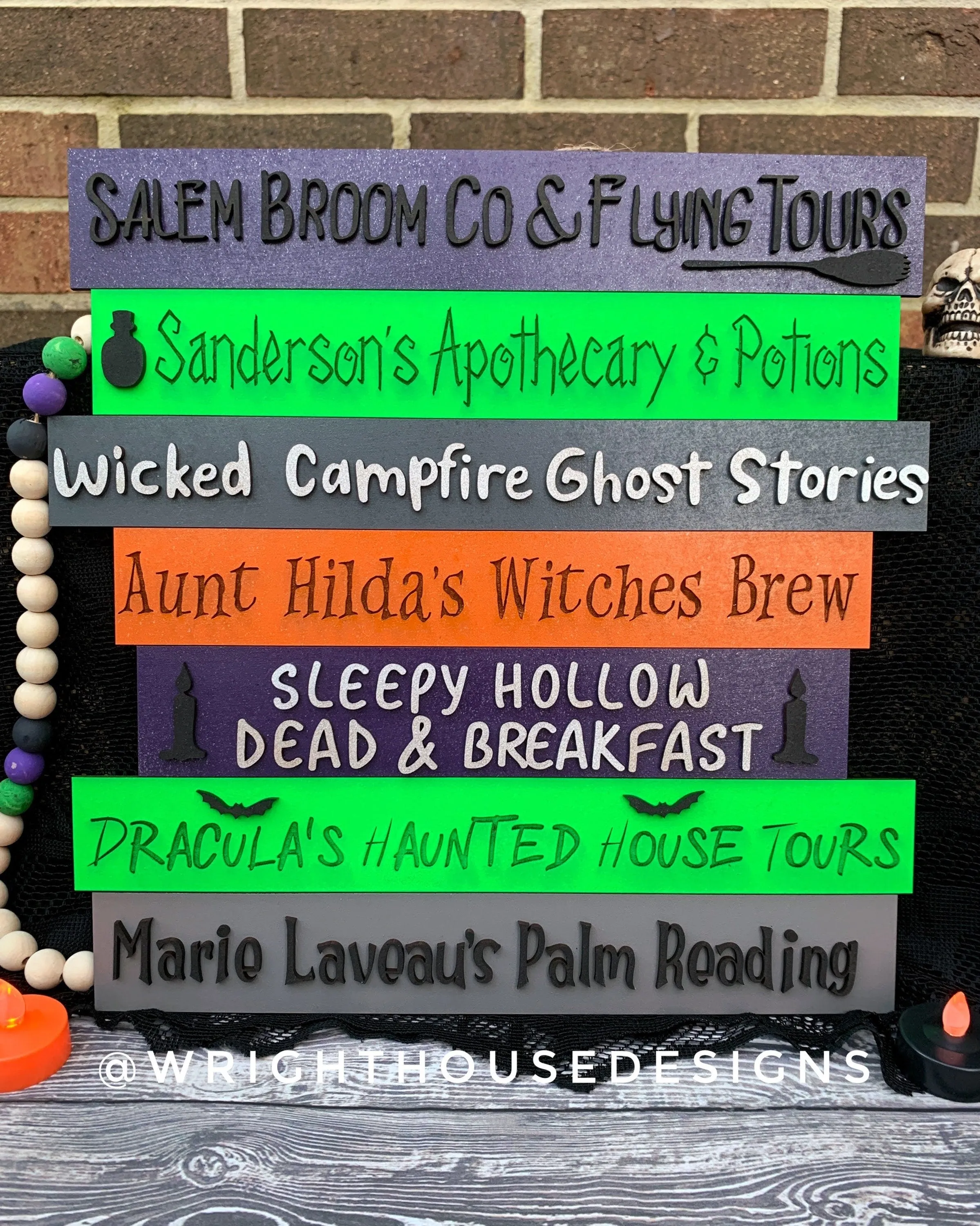 Halloween Horror Street Post Stacked Sign Bundle - Seasonal Wall Decor and DIY Kits - Cut File For Glowforge Lasers - Digital SVG File