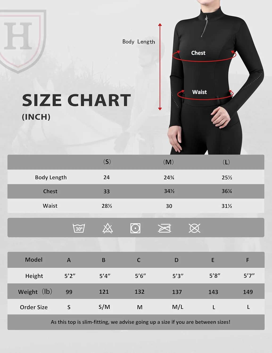 Harrison Howard Women's Horse Riding Shirts Long Sleeve Rider Top Stand Collar with Embroidery Equestrian Show Shirts