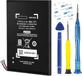 HDH-003 Battery 6000mAh Upgraded New 0 Cycle Battery Replacement for Nintendo Switch Lite, HDH-003 HDH-001 Game Console with Replacement Tool Kits