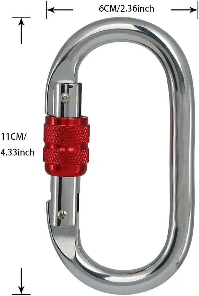 Heavy Duty Locking Climbing Carabiner Clip CE Rated 25 kN 5600 LB Rugged Terrain Approved Industrial Strength Twist Lock Carabiners Clips for Rigging, Ropes, Hammocks, Camping