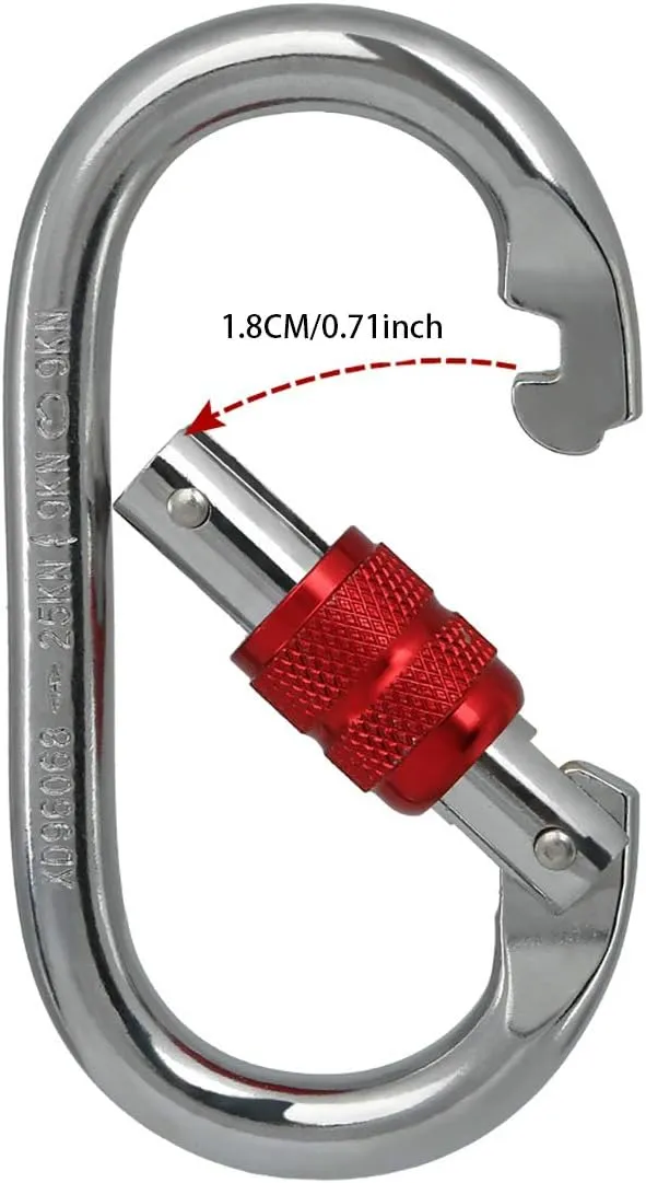 Heavy Duty Locking Climbing Carabiner Clip CE Rated 25 kN 5600 LB Rugged Terrain Approved Industrial Strength Twist Lock Carabiners Clips for Rigging, Ropes, Hammocks, Camping