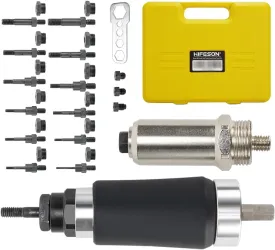 HIFESON Rivet Nut Tool, Electric Drill Adapter Rivet & Rivet nut Two Functions Rivnut Tool Kit,Including 12 Rivet Nut Mandrels and 4 Rivet Heads