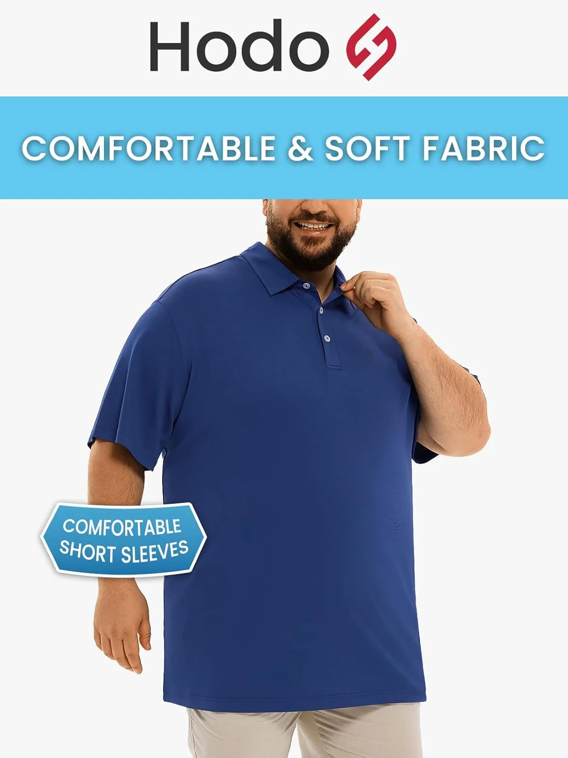 HOdo Big and Tall Mens Polo Shirt Moisture Wicking Sport Golf Shirts 2XL-6XL