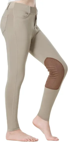 Horse Riding Pants Equestrian Girls Full Seat Silicone Breeches Kids Pull-On Horseback Riding Tights Pockets