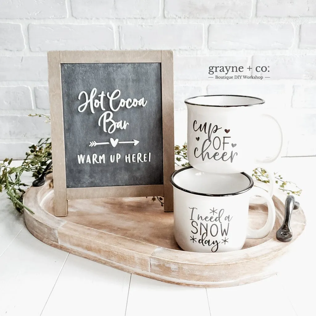 HOT COCOA Mini Sandwich Board Sign DIY Kit