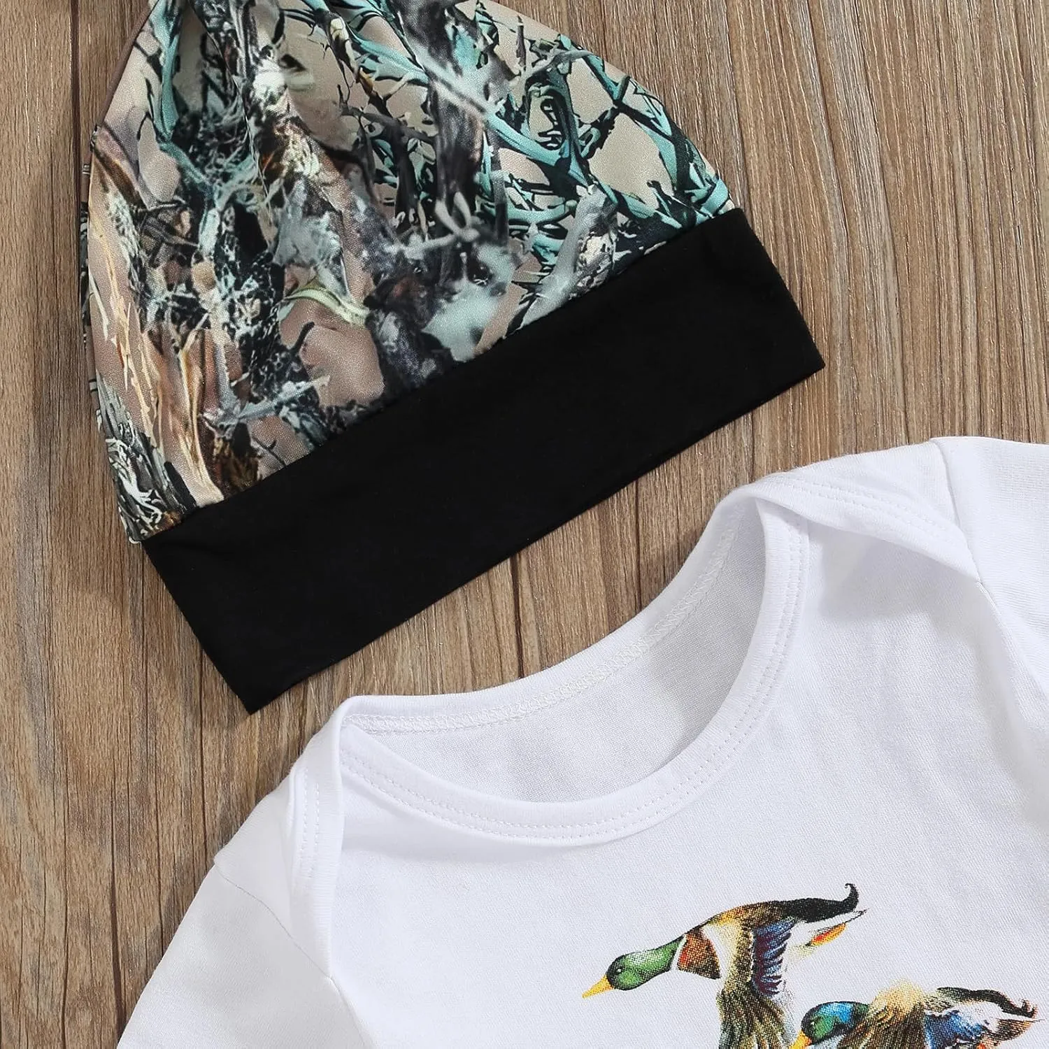 Hunting Baby Clothes Newborn Infant Boys Duck Deer Hunting Bodysuit and Jungle Camo Pants Outfit Set