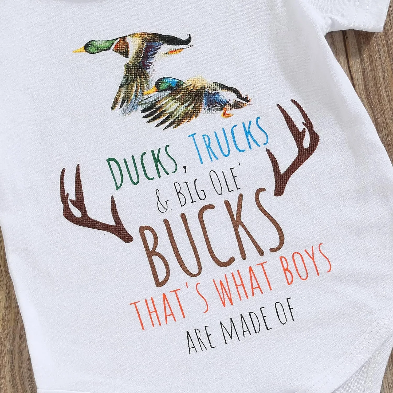 Hunting Baby Clothes Newborn Infant Boys Duck Deer Hunting Bodysuit and Jungle Camo Pants Outfit Set