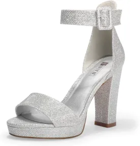 IDIFU Women's IN4 Sabrina Platform Chunky High Heels Ankle Strap Heeled Sandals Wedding Party Dress Shoes