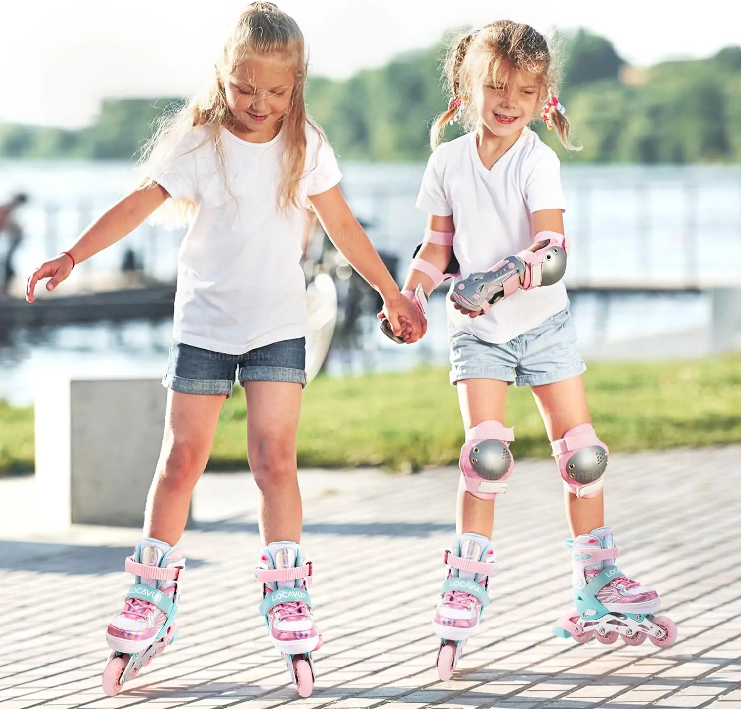 Inline Skates for Girls and Kids, Roller Skates Blades with 4 Size Adjustable Light up Wheels for Kids Girls Beginner Ages 4-8 5-8 6-12 8-12 Indoor Outdoor