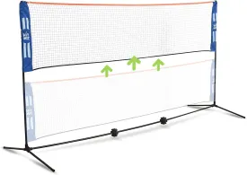 JOOLA HIT MIT Adjustable Height Portable Badminton Net Set - Competition Multi Sport Indoor or Outdoor Net for Playing Pickleball, Kids Volleyball, Soccer Tennis, Lawn Tennis - Easy and Fast Assembly