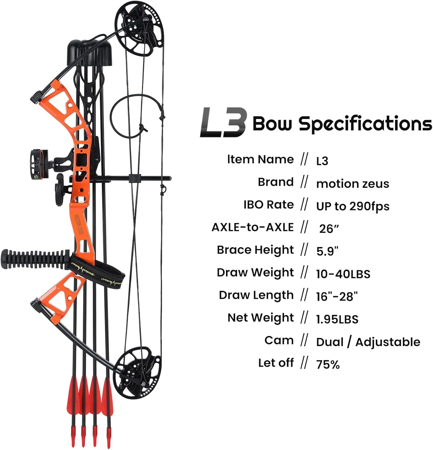 Junior Compounnd Bow Set for Youth & Kids,Beginners and Women Bow Draw Length 16"-28",Draw Weight 10-40Lbs,290fpsAdjustable