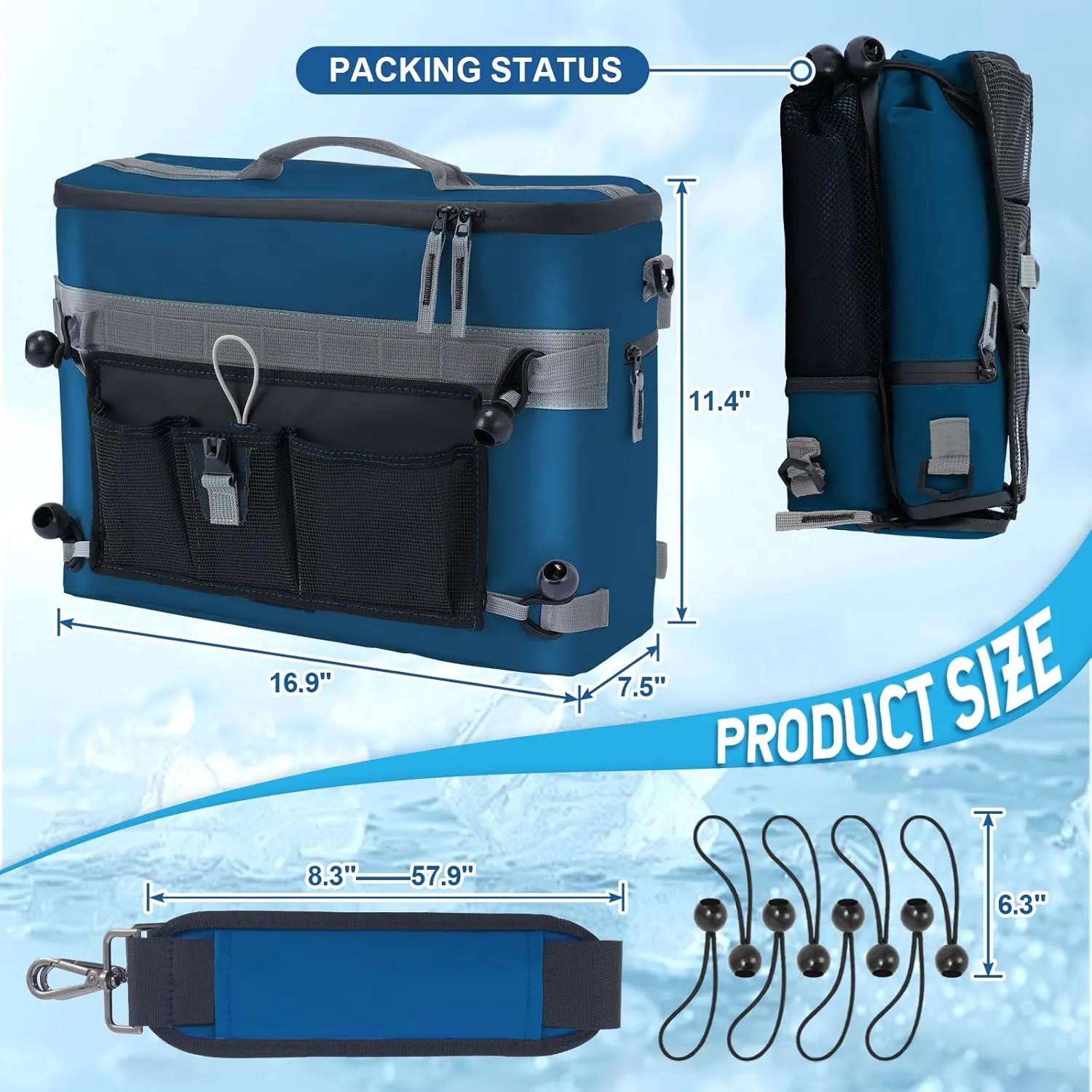 Kayak Cooler, Waterproof Kayak Seat Back Cooler for Kayaks-Chair Style Seats, Kayak Accessories Cooler Bag, Portable Ice Chest Cooler for Kayaking, Travel, Camping, Beach, Picnic (Military Green)