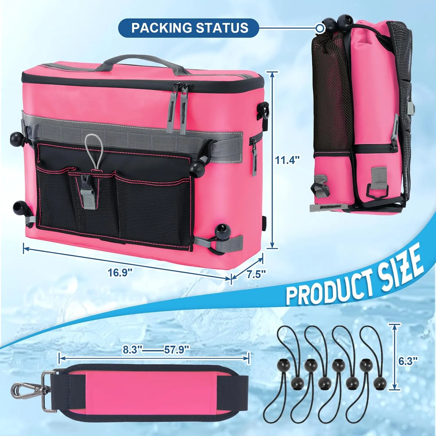 Kayak Cooler, Waterproof Kayak Seat Back Cooler for Kayaks-Chair Style Seats, Kayak Accessories Cooler Bag, Portable Ice Chest Cooler for Kayaking, Travel, Camping, Beach, Picnic (Military Green)
