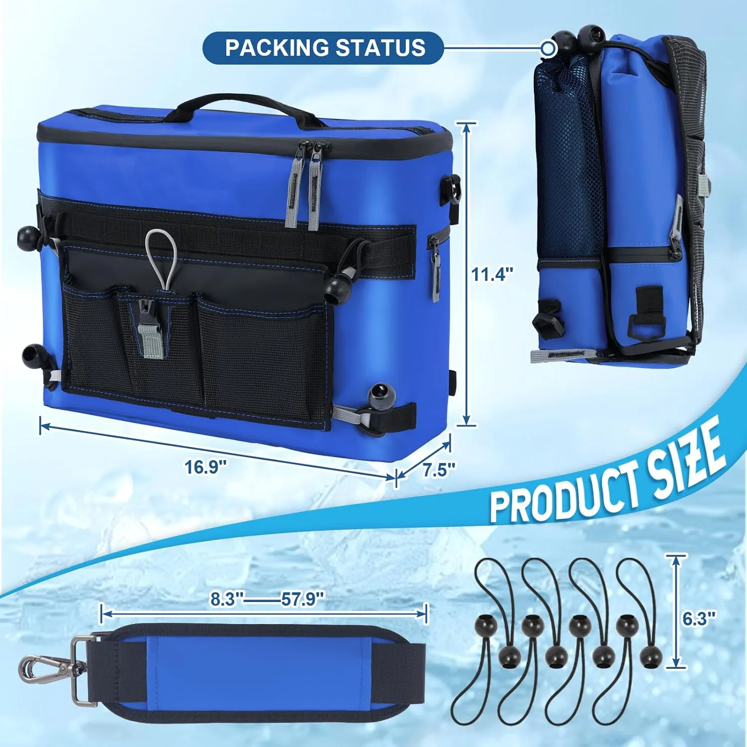 Kayak Cooler, Waterproof Kayak Seat Back Cooler for Kayaks-Chair Style Seats, Kayak Accessories Cooler Bag, Portable Ice Chest Cooler for Kayaking, Travel, Camping, Beach, Picnic (Military Green)
