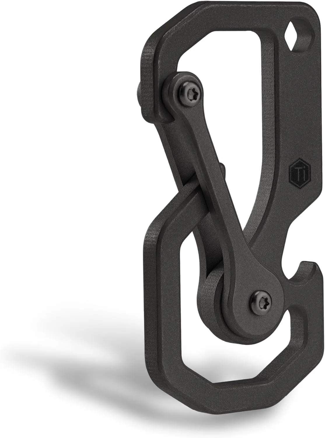KeyUnity KU06BK Titanium Carabiner Keychain Tool, Bottle Opener with Screw Bit Driver for Everyday Carry