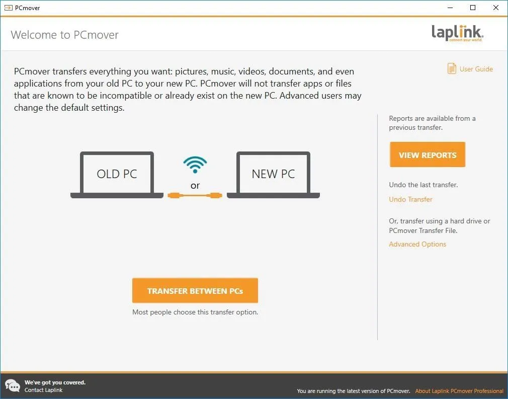 Laplink PCmover Ultimate 11 - Migration of your Applications, Files and Settings from an Old PC to a New PC - Data Transfer Software - With Optional High Speed Ethernet Cable - 1 License
