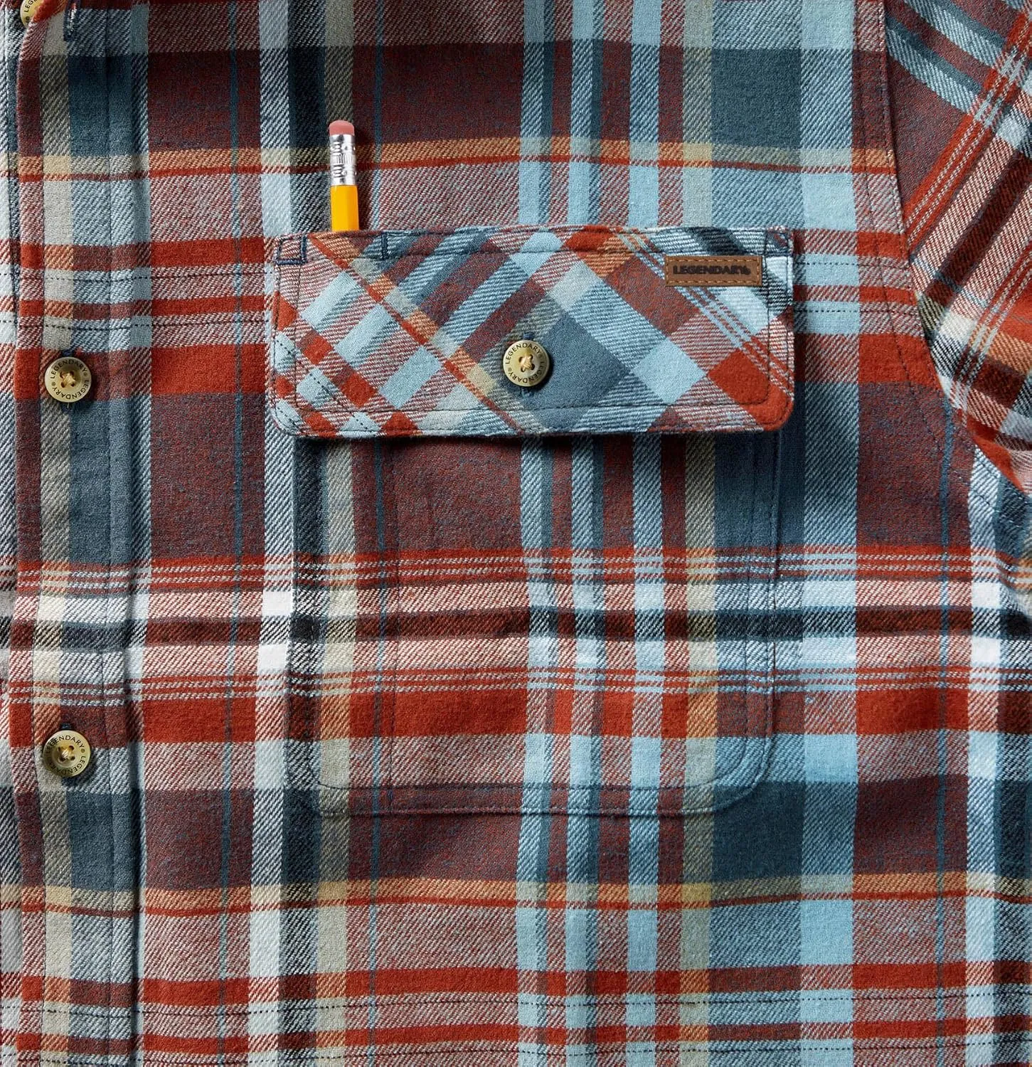 Legendary Whitetails Men's Buck Camp Flannel, Long Sleeve Plaid Button Down Casual Shirt, Corduroy Cuffs
