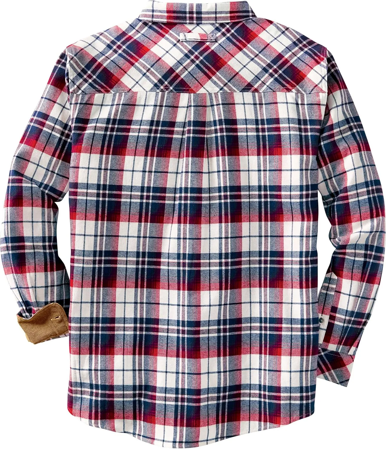 Legendary Whitetails Men's Buck Camp Flannel, Long Sleeve Plaid Button Down Casual Shirt, Corduroy Cuffs