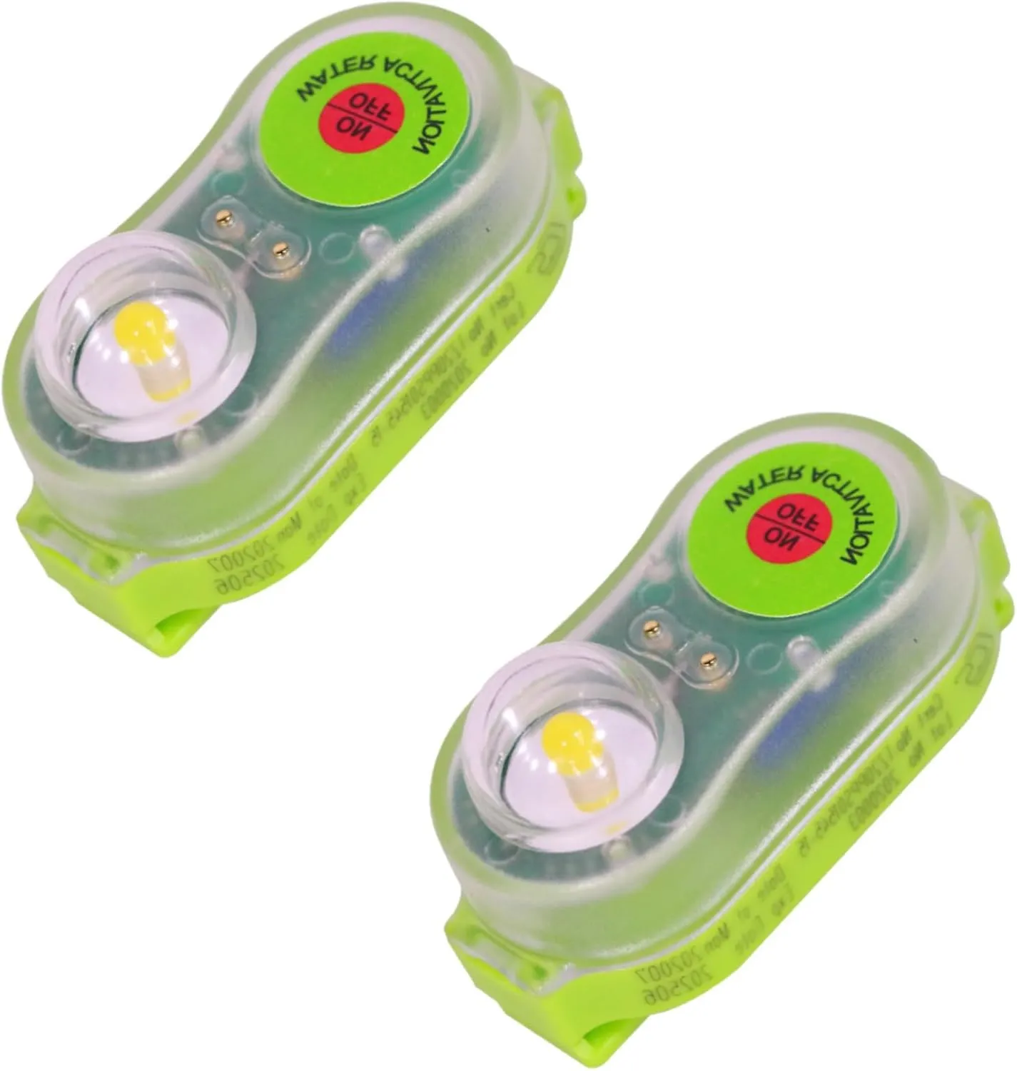 Life Jacket Light, Automatic Locator Life Jacket Strobe Light, Marine Boat Flares, LED Camping Safety Survival Equipment, Positioning Life Jacket Strobe Light for Man Overboard Survival (2Pcs Cyan)