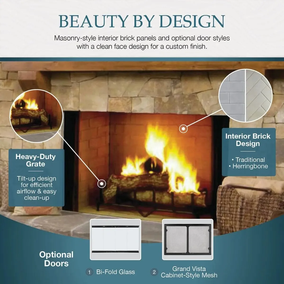 Majestic Biltmore 50" Wood-Burning Fireplace SB100