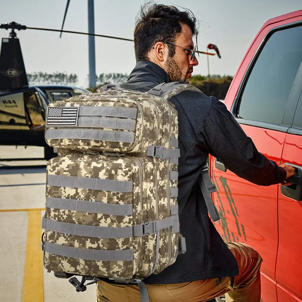 Military Tactical Backpack,Monoki Army 3 Day Assault Pack,42L Molle Bag Rucksack