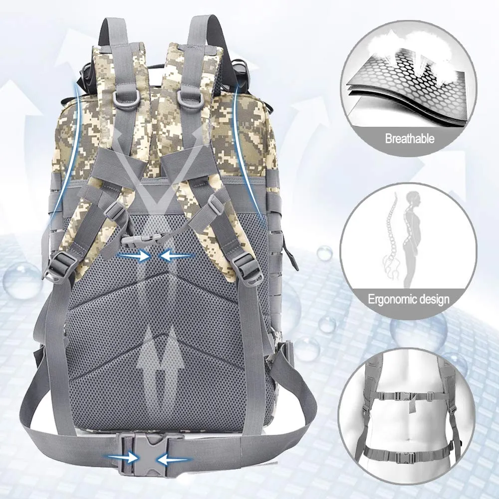 Military Tactical Backpack,Monoki Army 3 Day Assault Pack,42L Molle Bag Rucksack