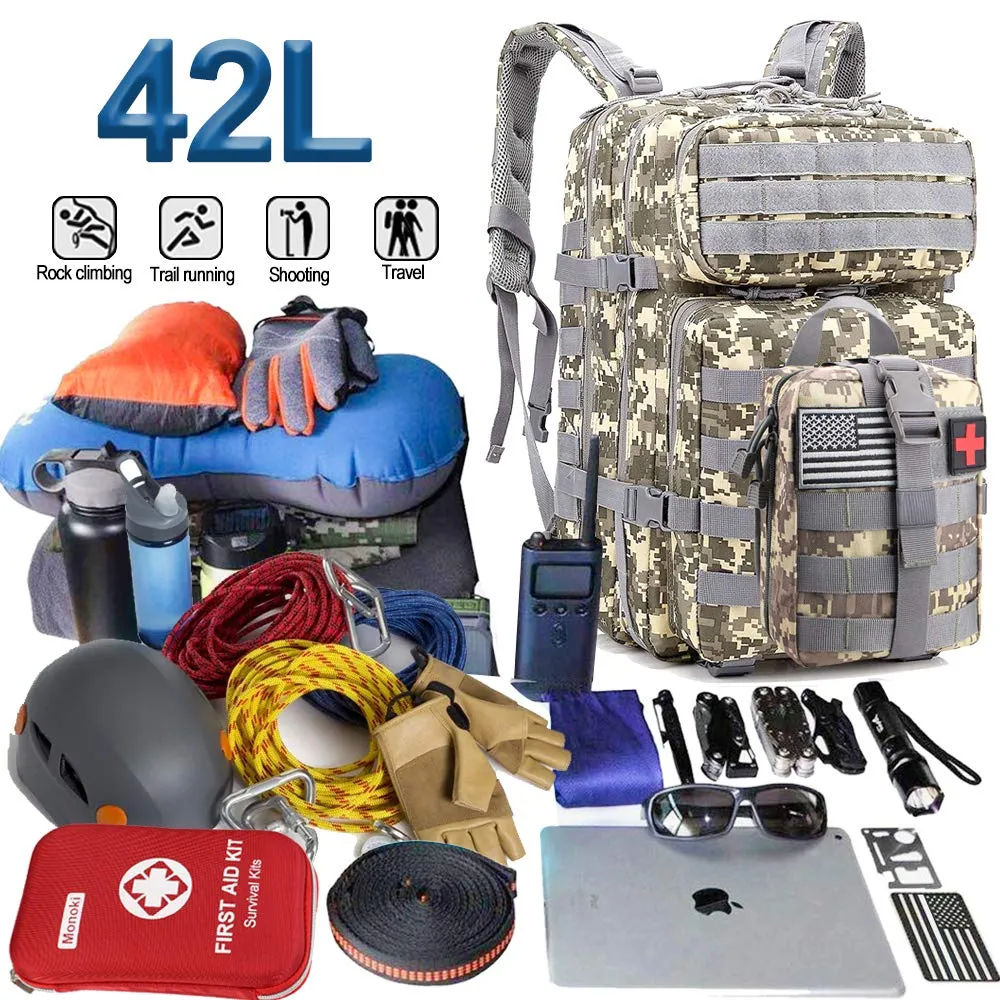Military Tactical Backpack,Monoki Army 3 Day Assault Pack,42L Molle Bag Rucksack