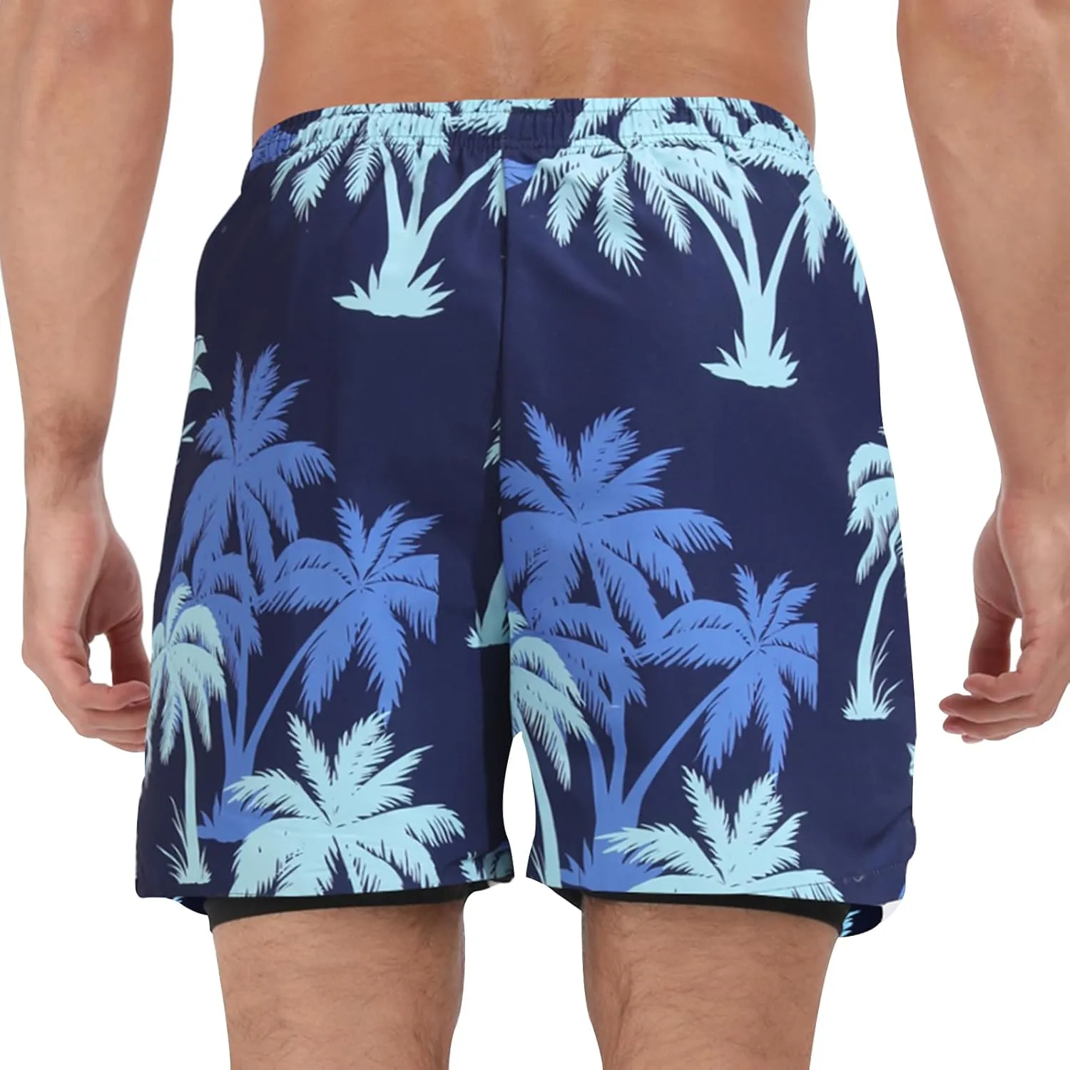 Muscle Killer Men's Swim Trunks with Compression Liner 2 in 1 Board Beach Shorts Quick Dry Swimwear Bathing Suits Swim Short