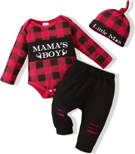 Newborn Infant Baby Boy Clothes Fall Winter Outfits New to The Crew Outfit Toddler Baby Boy Clothes Set