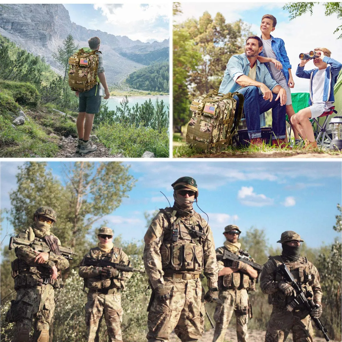 NOOLA Military Tactical Backpack Army Assault Pack Molle Bag Rucksack Multicam CP