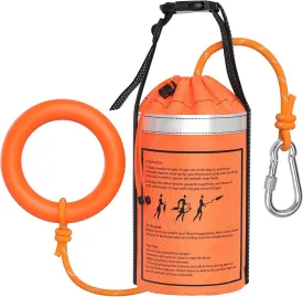 NTR Water Rescue Throw Bag with 50/70/98 Feet of Rope in 3/10 Inch Tensile Strength Rated to 1844lbs, Throwable Device for Kayaking and Rafting, Safety Equipment for Raft and Boat