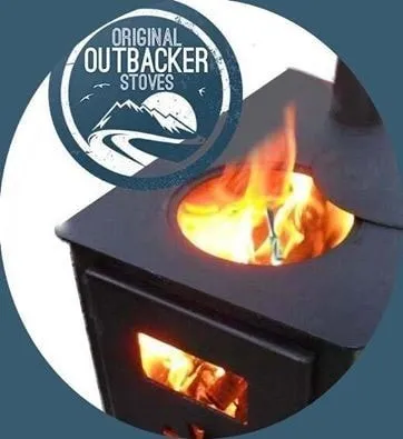 Outbacker® Firebox Portable Tent Stove | 3.5KW 12KG | Flue and Boiler Package