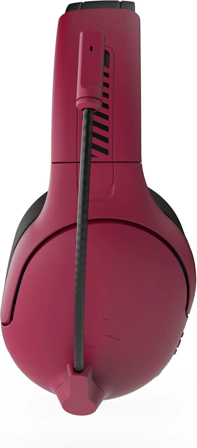PDP AIRLITE Pro Wireless Stereo Gaming Headset, Officially Licensed by Sony PlayStation 5, PS5/PS4/PS3/PC, Lightweight Durable 40 Foot Connection, Noise-canceling Flip-to-Mute Mic, Cosmic Red