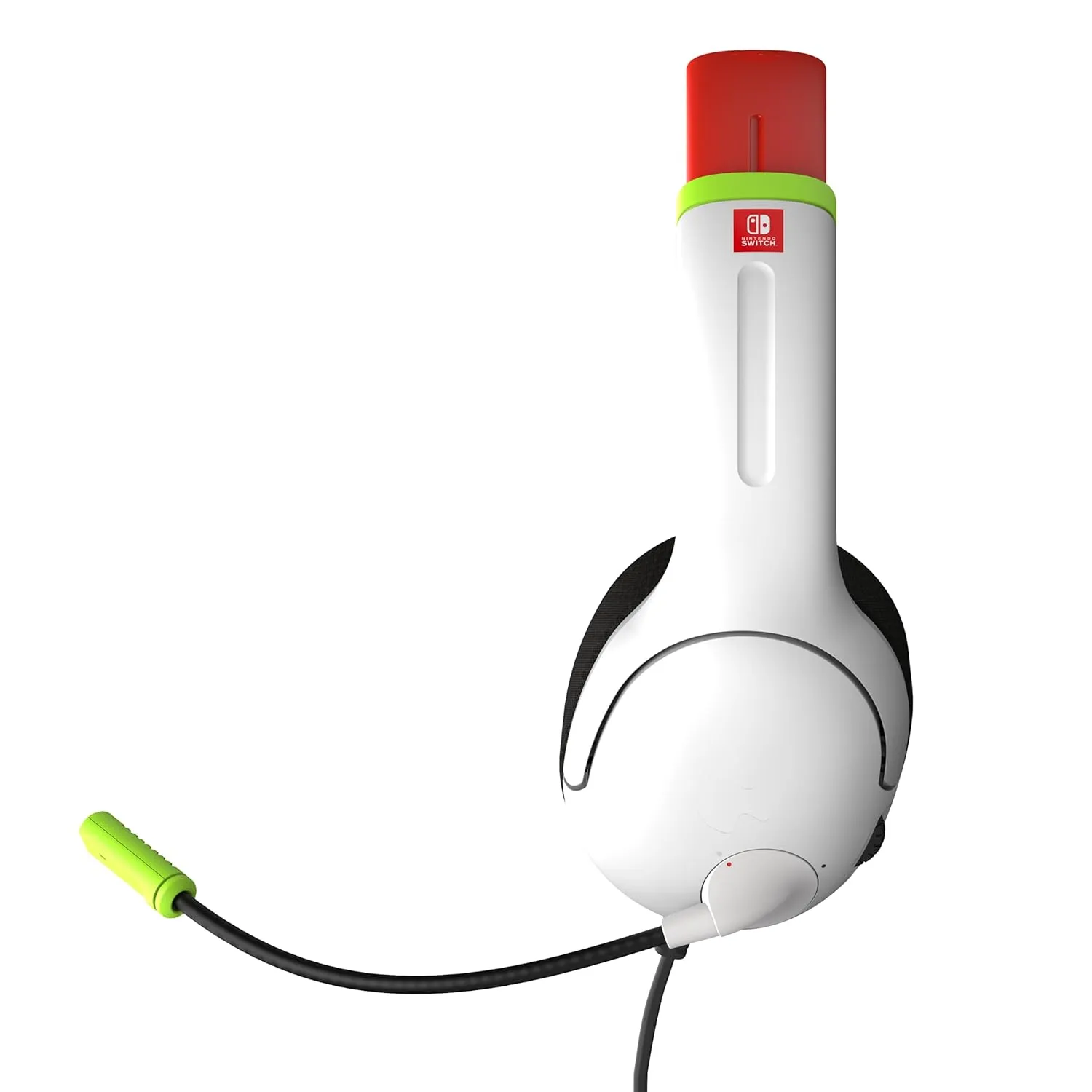 PDP AIRLITE Wired Headset, Officially Licensed Nintendo Switch/Lite/OLED, Lightweight Durable Headphones, 3.5mm audio jack, Noise-canceling Flip-to-Mute Mic, Mario Kart Radiant Racers, White/Red/Green