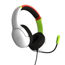 PDP AIRLITE Wired Headset, Officially Licensed Nintendo Switch/Lite/OLED, Lightweight Durable Headphones, 3.5mm audio jack, Noise-canceling Flip-to-Mute Mic, Mario Kart Radiant Racers, White/Red/Green