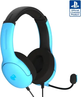 PDP AIRLITE Wired Stereo Gaming Headset, Officially Licensed by Sony PlayStation 5, PS5/PS4/PS3/PC, Lightweight Durable Headphones, 3.5mm Audio Jack, Noise-canceling Flip-to-Mute Mic, Neptune Blue