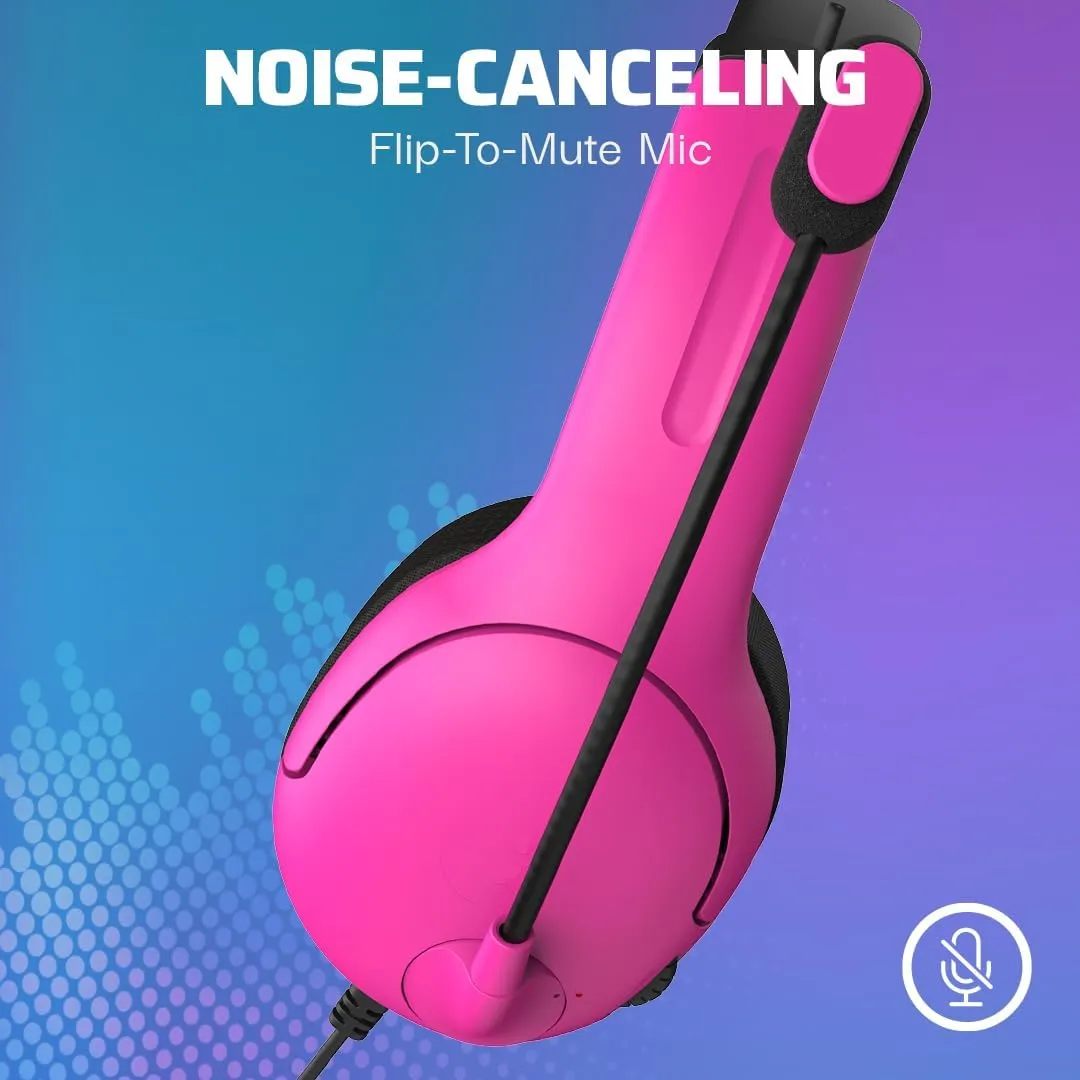 PDP AIRLITE Wired Stereo Gaming Headset, Officially Licensed Sony PlayStation 5, PS5/PS4/PS3/PC, Lightweight Durable Headphones, 3.5mm Audio Jack, Noise-canceling Flip-to-Mute Mic, Nebula Pink