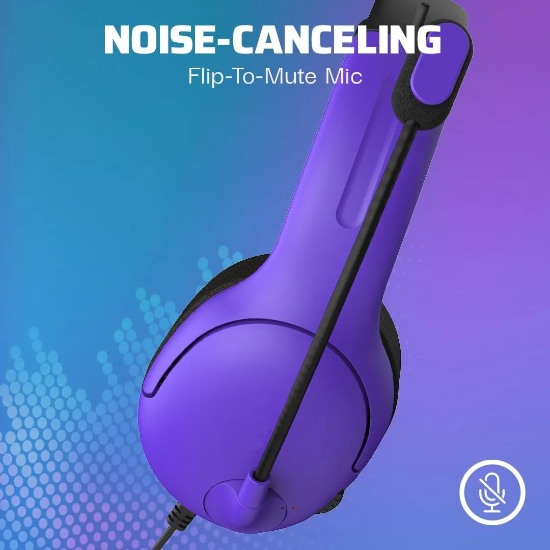 PDP AIRLITE Wired Stereo Gaming Headset, Officially Licensed Sony PlayStation 5, PS5/PS4/PS3/PC, Lightweight Durable Headphones, 3.5mm Audio Jack, Noise-canceling Flip-to-Mute Mic, Ultraviolet Purple