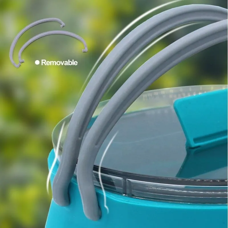 Portable camping kettle cookware set collapsible silicone kettle 1L