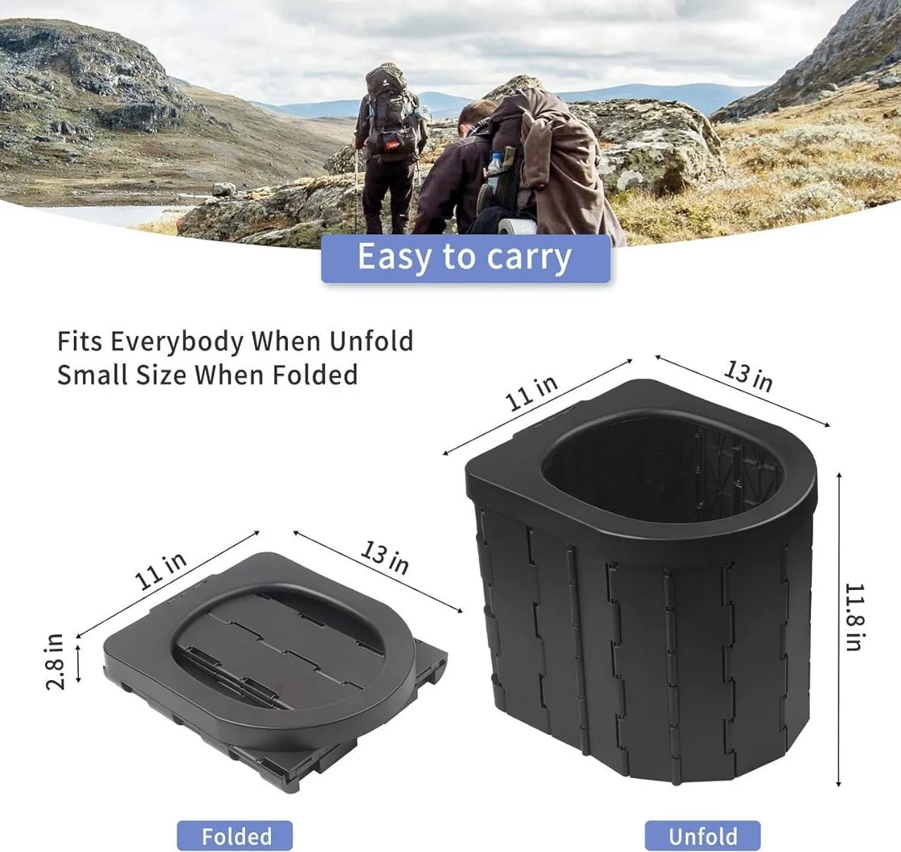 Portable Toilet Camping Toilet Portable & Hiking Outdoor Wind Shield for Stove Combo Pack(Bulk 3 Sets)