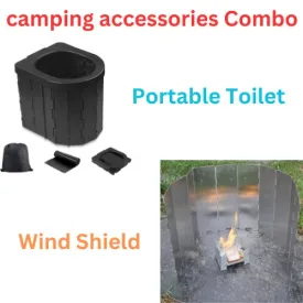 Portable Toilet Camping Toilet Portable & Hiking Outdoor Wind Shield for Stove Combo Pack(Bulk 3 Sets)