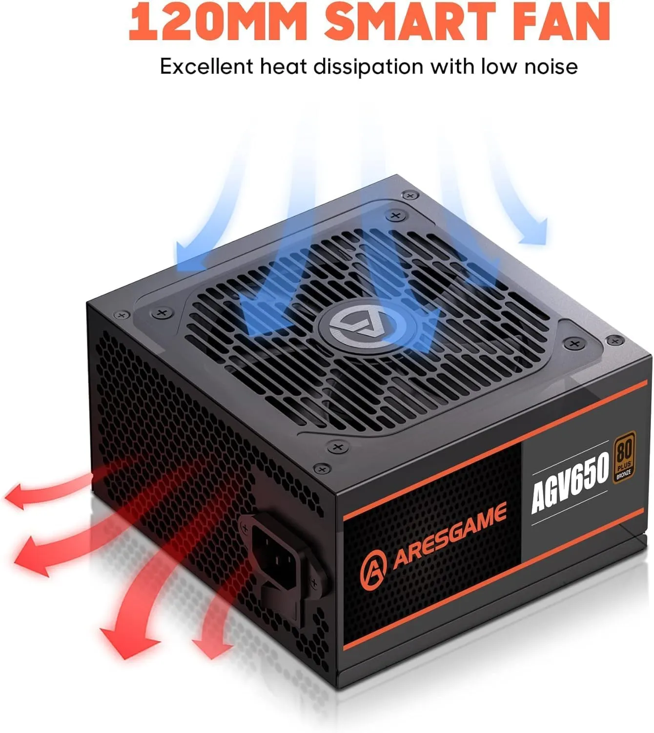 Power Supply 650W, 80 Plus Bronze Certified, Non Modular PSU (AGV650)