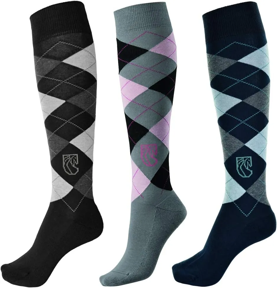 Pramoda 3 Pairs Equestrian Riding Socks for Horse Riding & Tall Boot Knee High Socks for Women